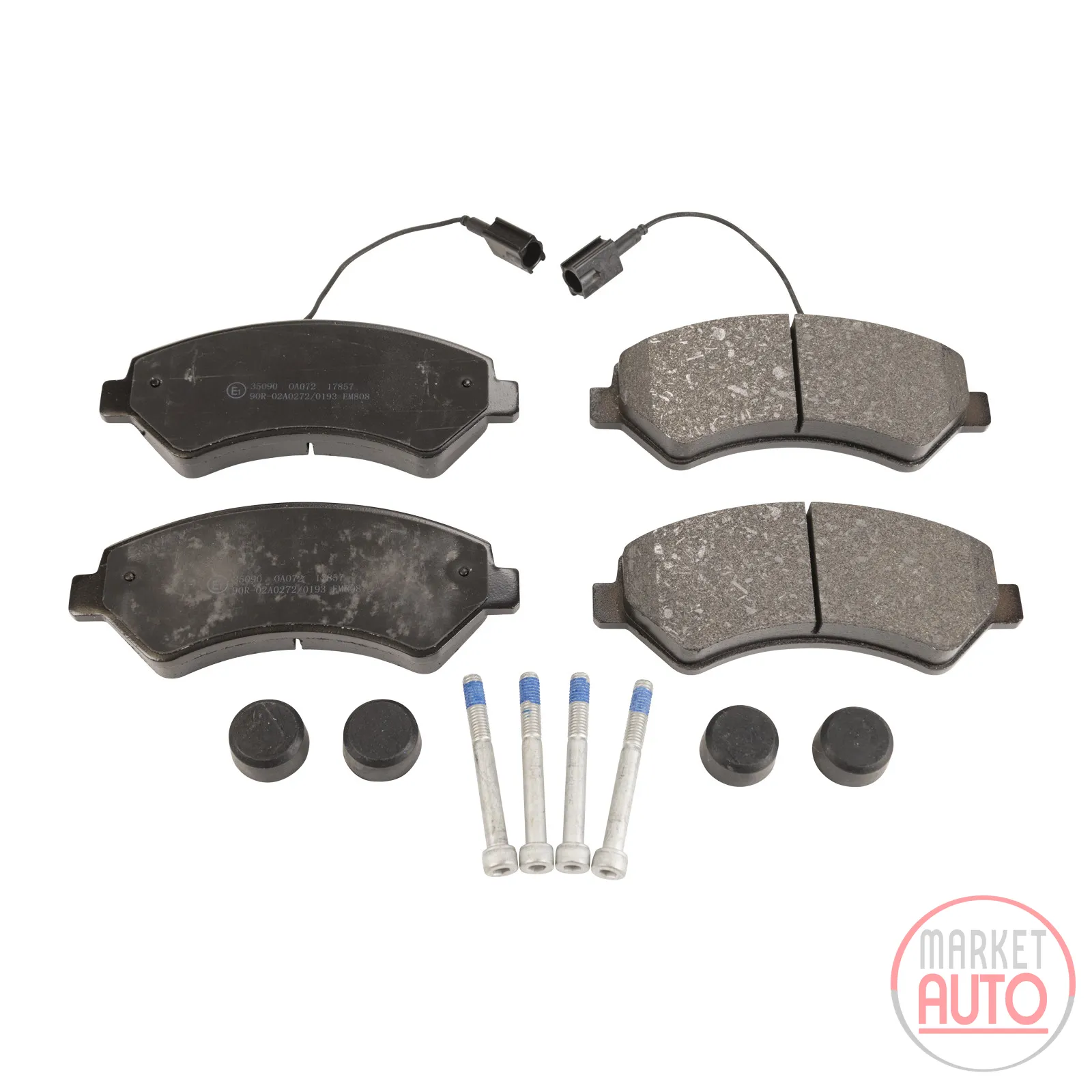 Front brake pads with warning cable 17/20Q