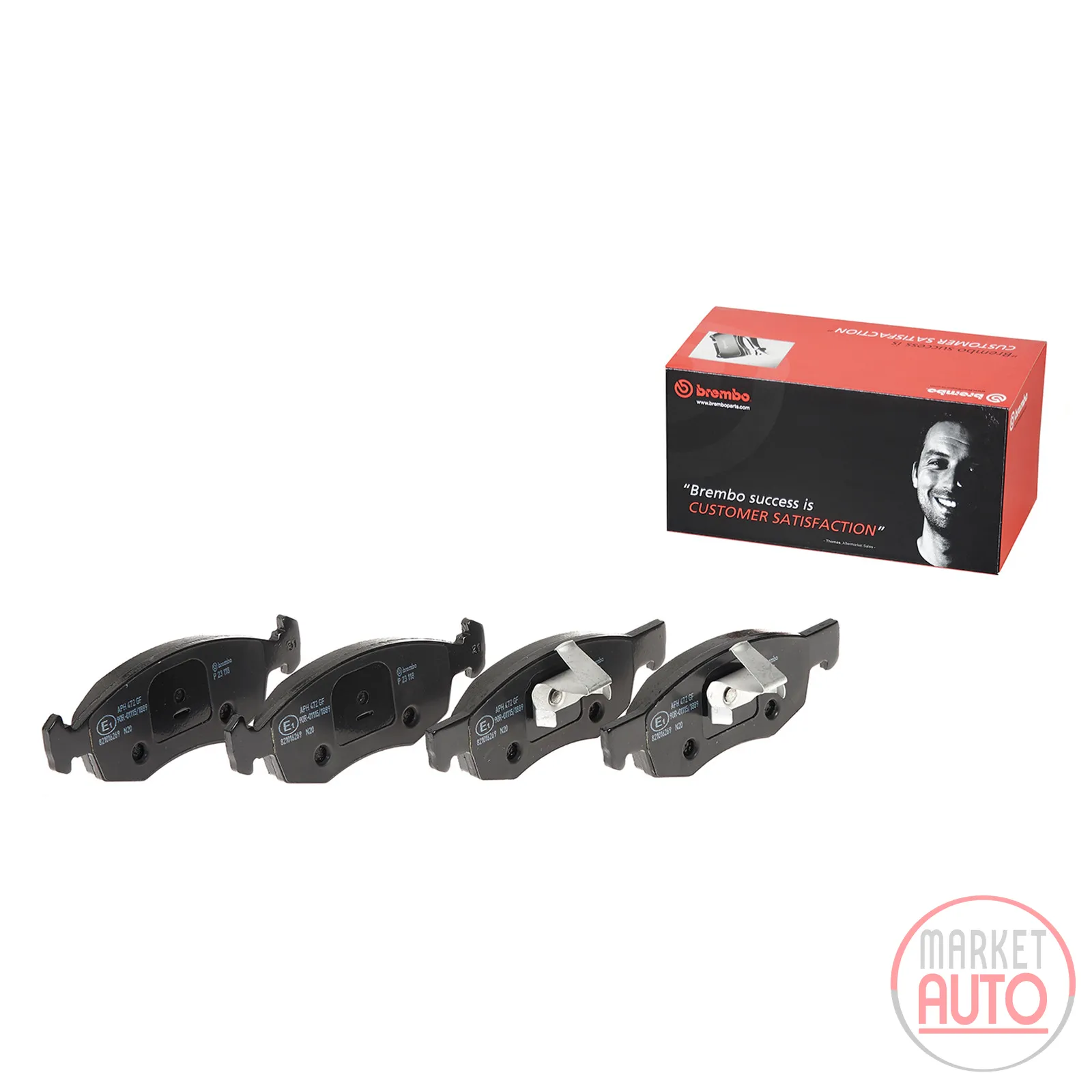 Front brake pads (without warning contact)