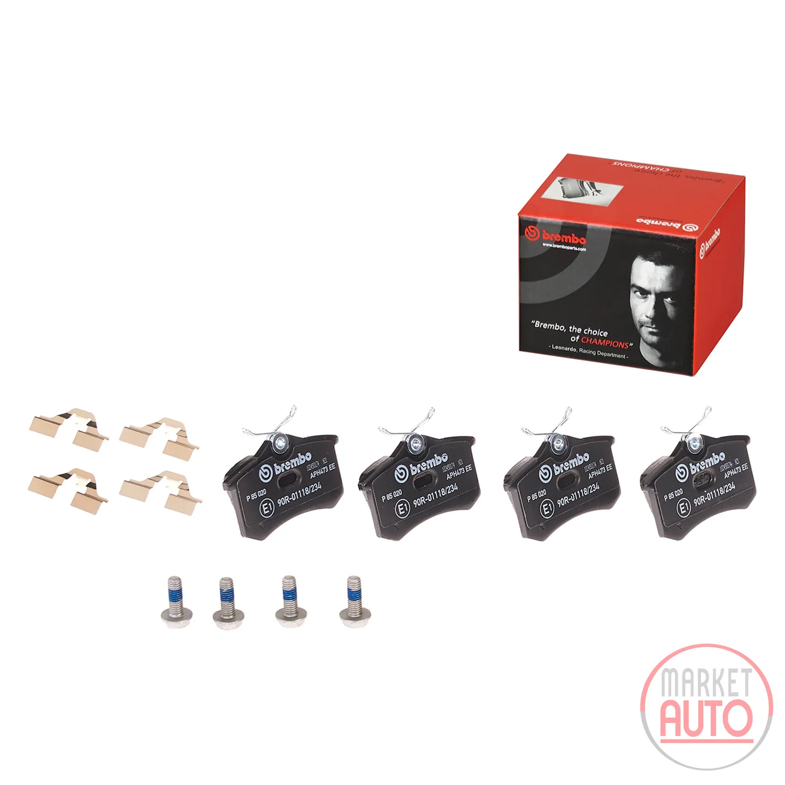 Rear brake pads (without warning contact) BREMBO