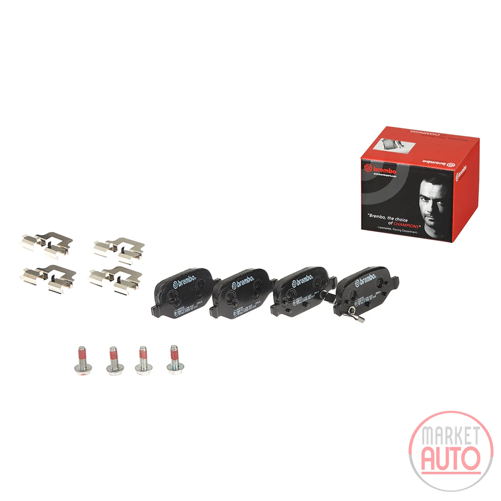 Rear brake pads Brembo with accessories