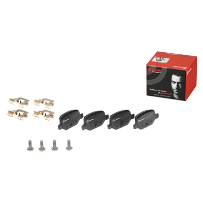 Rear brake pads with accessories/without warning contact Brembo