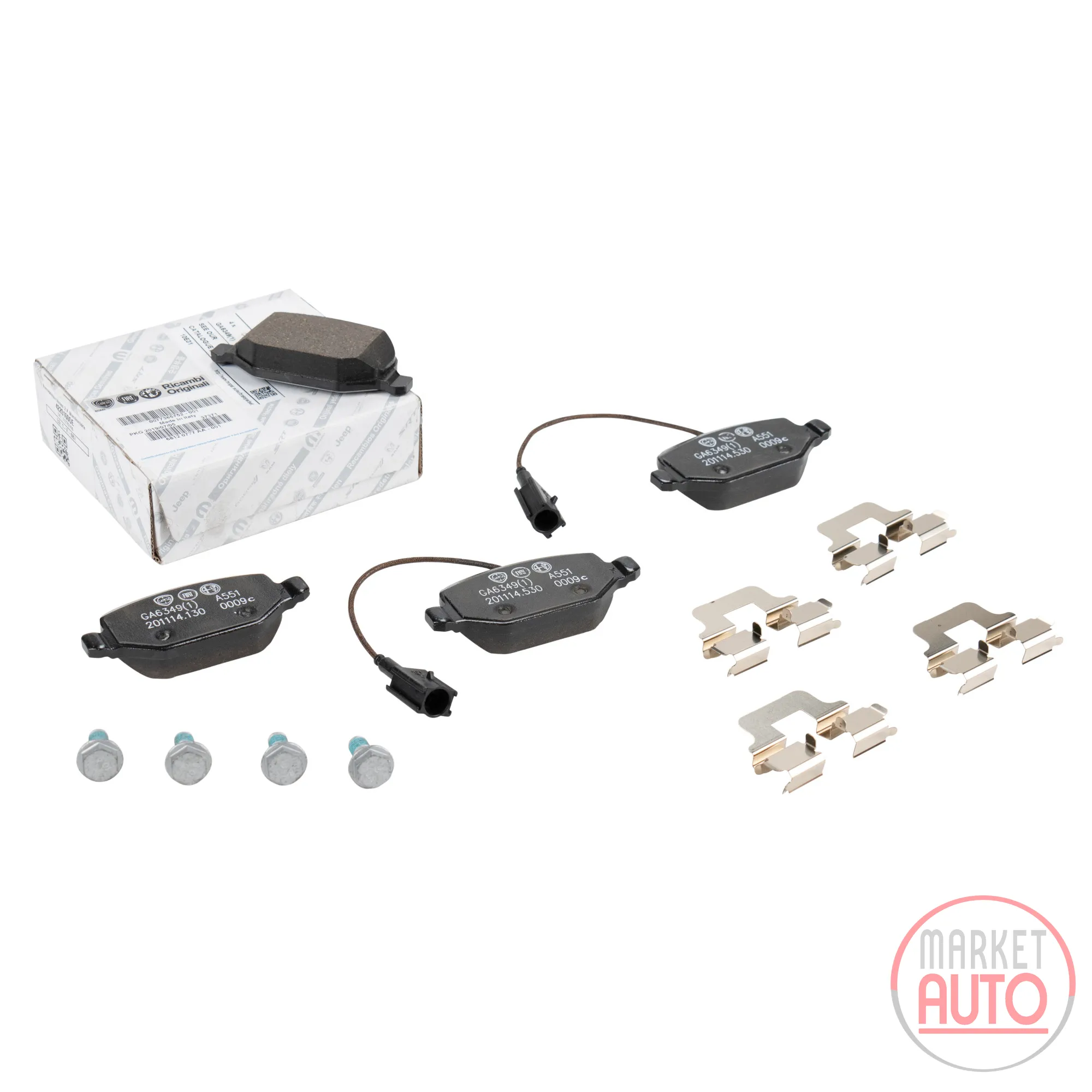 Rear brake pads 2 x warning contacts
