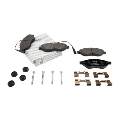 Front brake pads with accessories