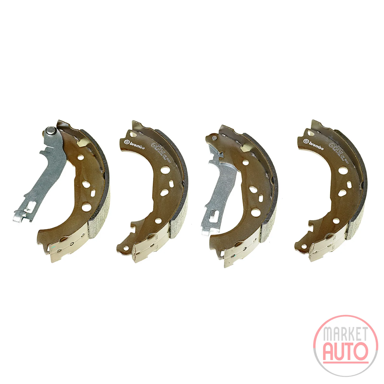 Brake shoe set with lever