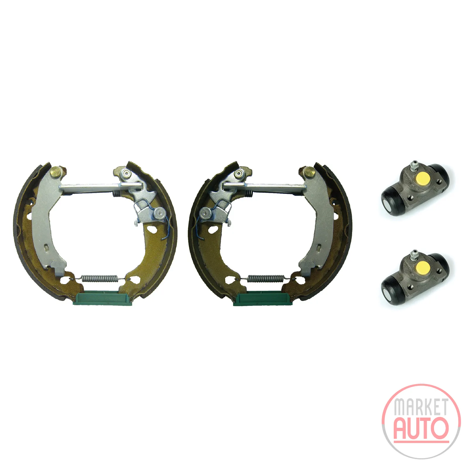 Rear brake shoes (kit) pre-assembled without ABS Brembo