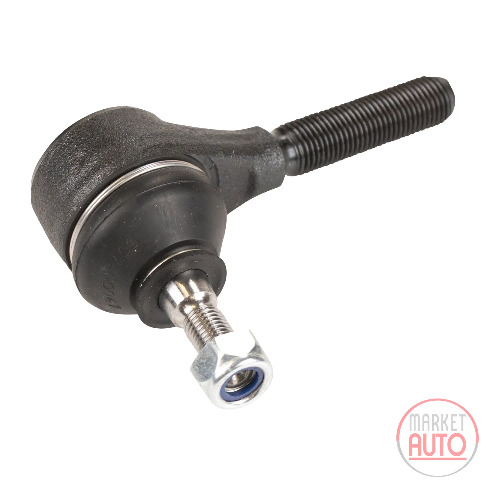 Front tie rod end with lock nut