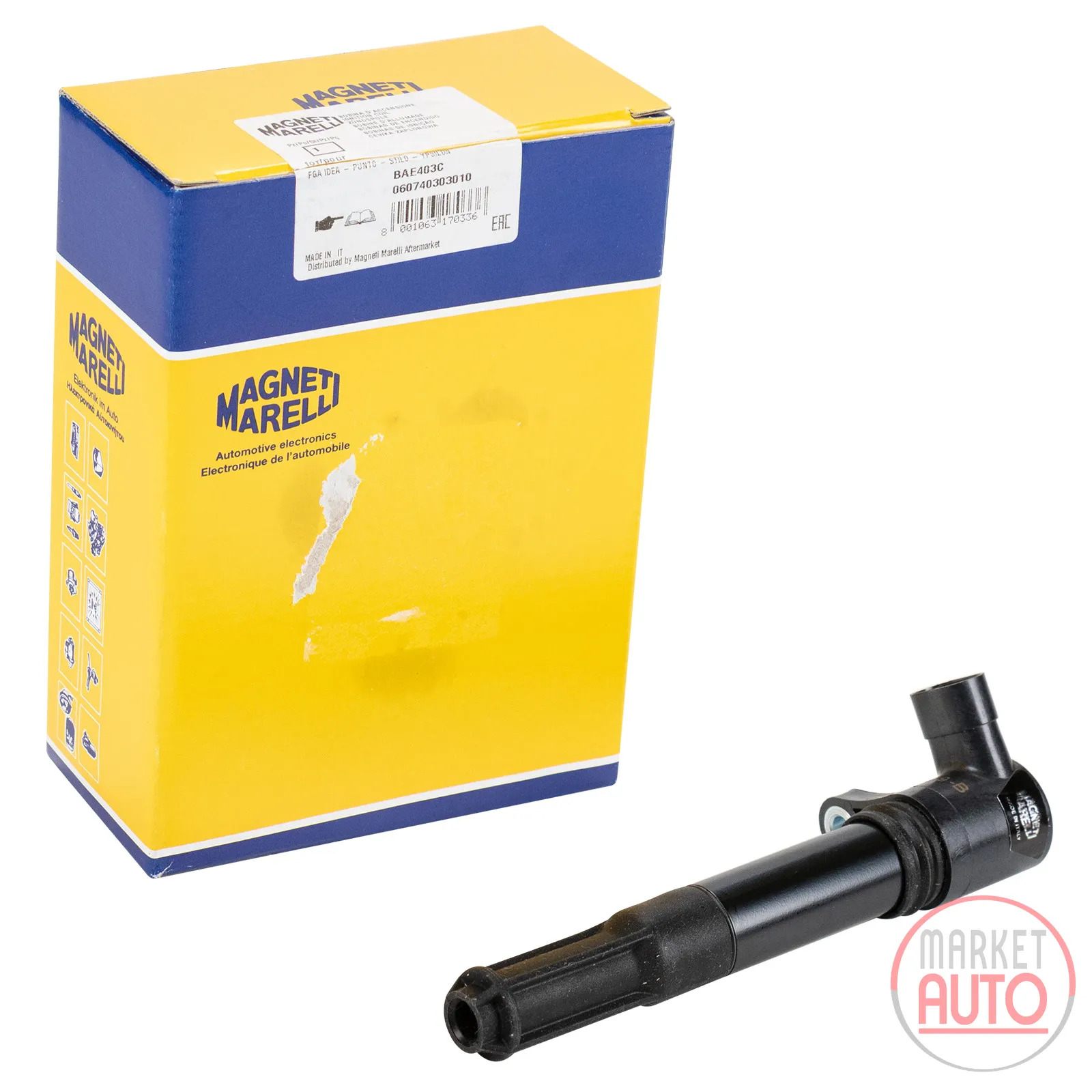 Ignition coil for single ignition Magneti Marelli