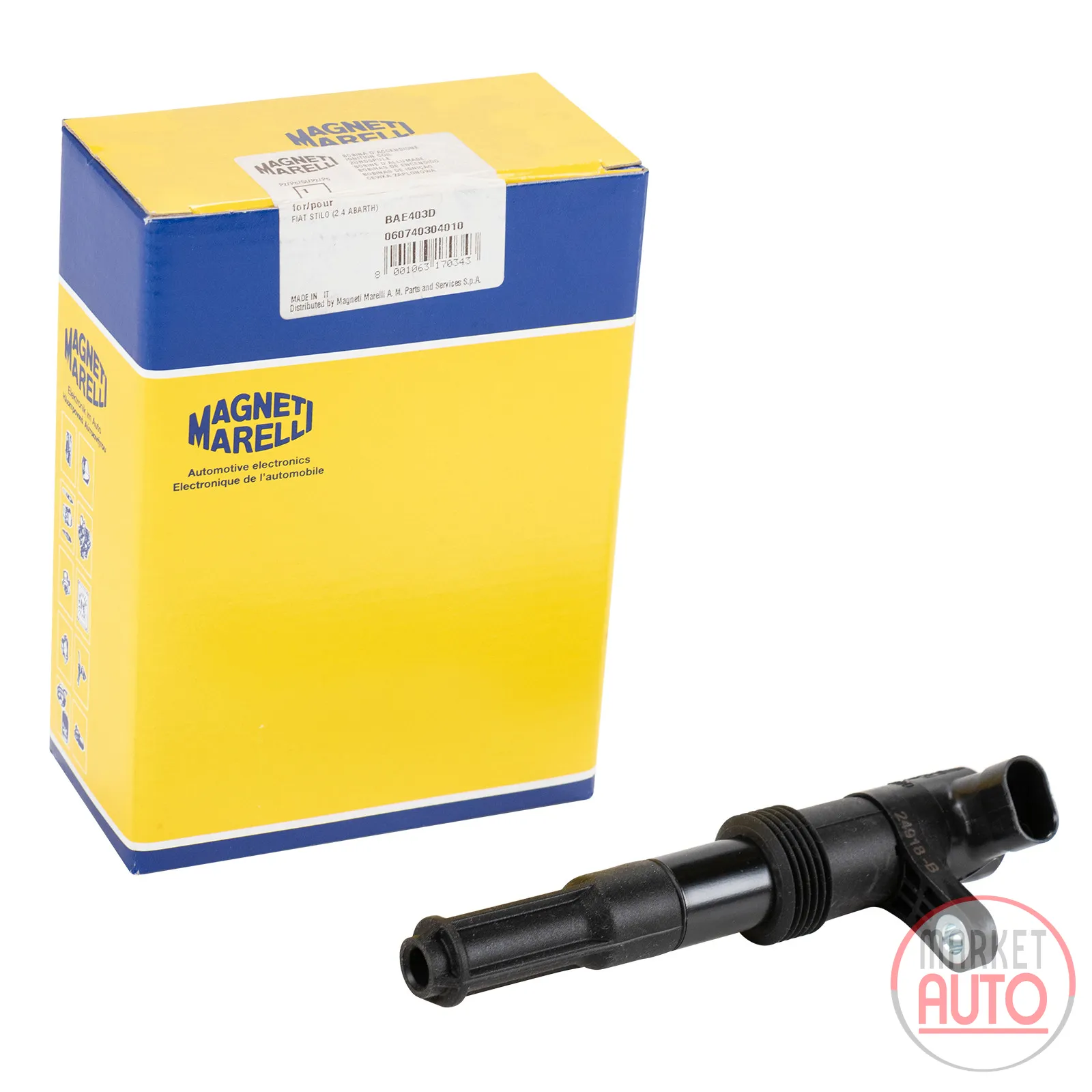Ignition coil for single ignition Magneti Marelli