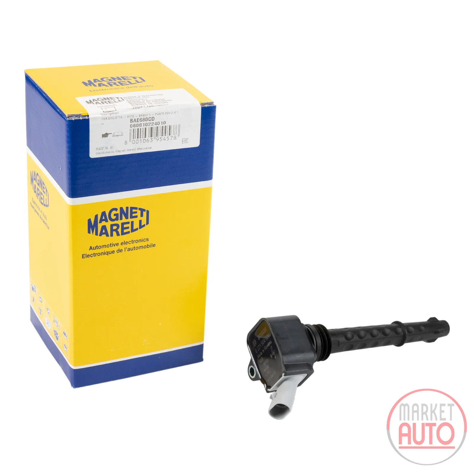 Ignition coil for single ignition Magneti Marelli