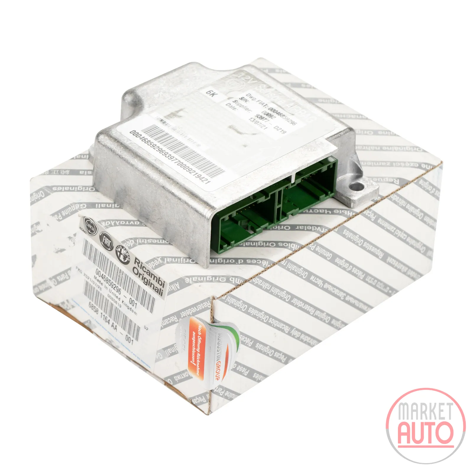Control unit for the airbag in the knee area