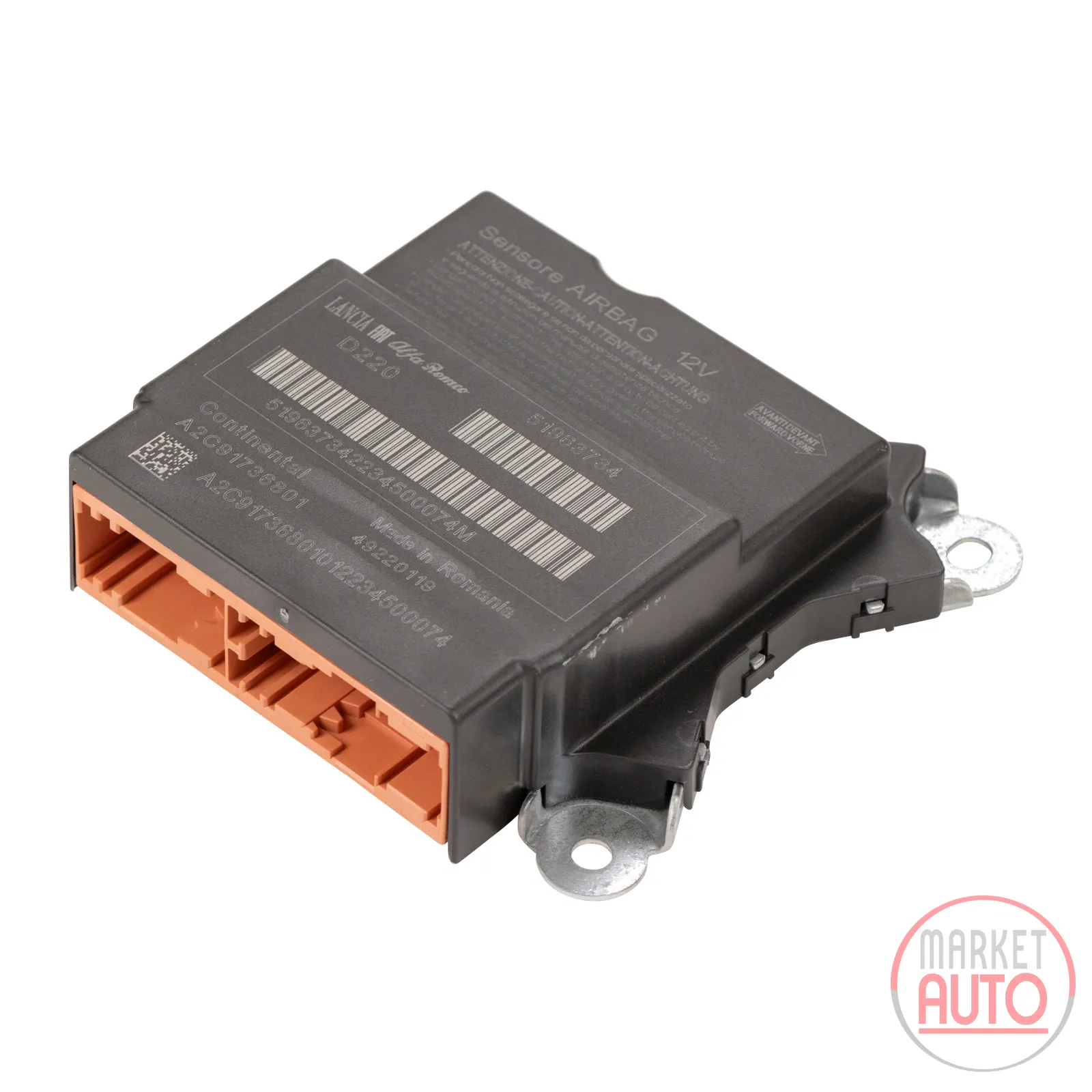 Control unit for the airbag knee area