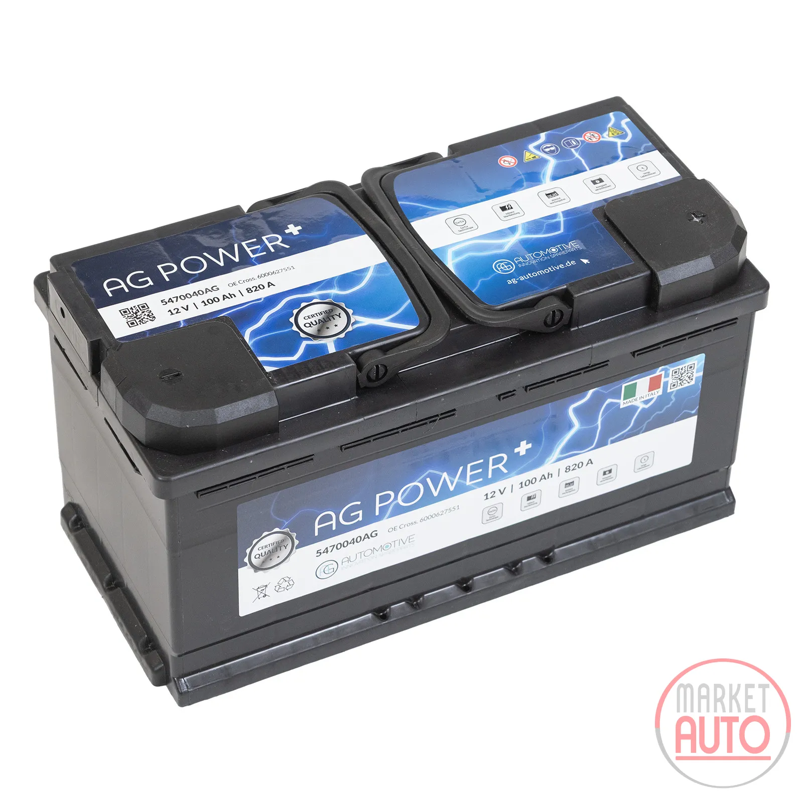 Battery 100AH 820A (EN-SAE) AG Automotive