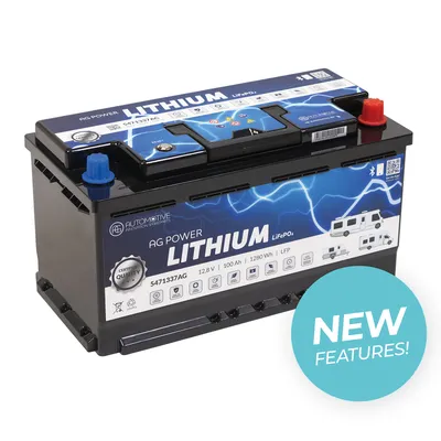 Lithium Battery AG Automotive 100Ah 100A 12.8 V LiFePO4 Energy: 1280 Wh