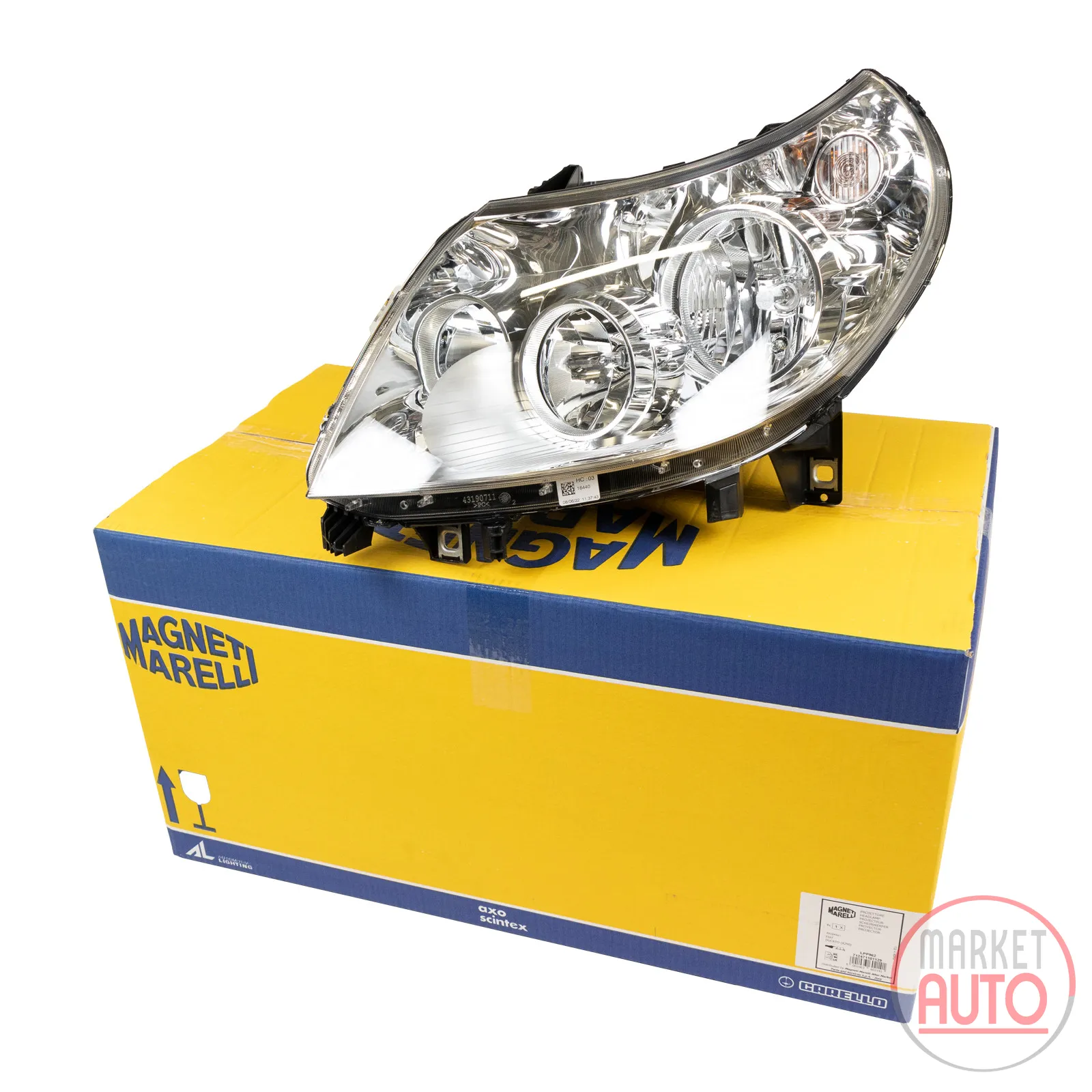 Headlight left Magneti Marelli incl. actuator