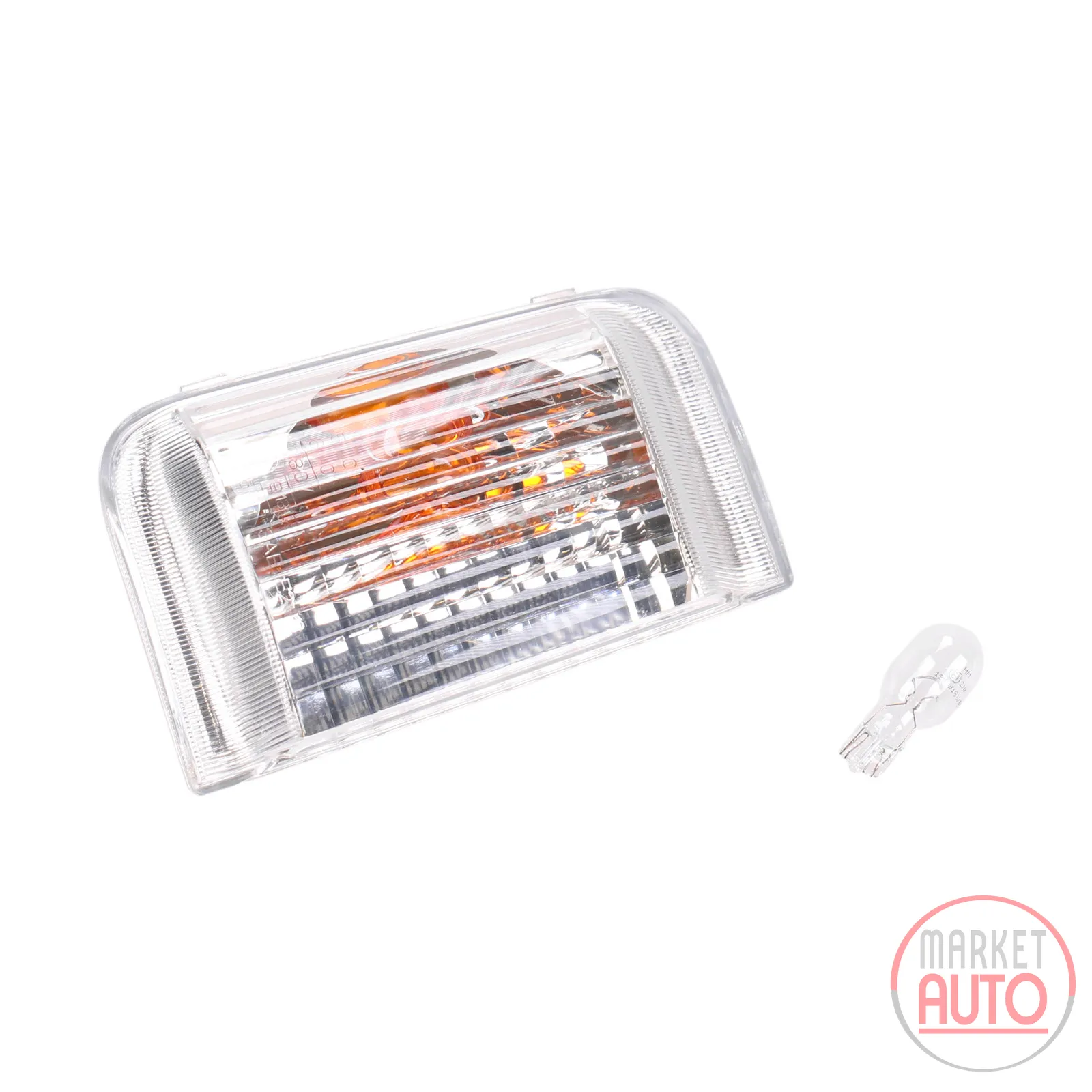 Indicator cap left white in mirror 5 watt indicator