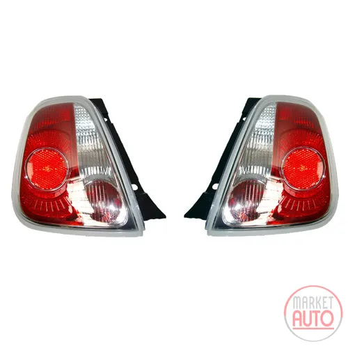 Set of tail lights with white border