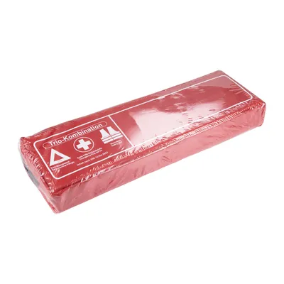 First aid kit combo trio set red with medical face masks