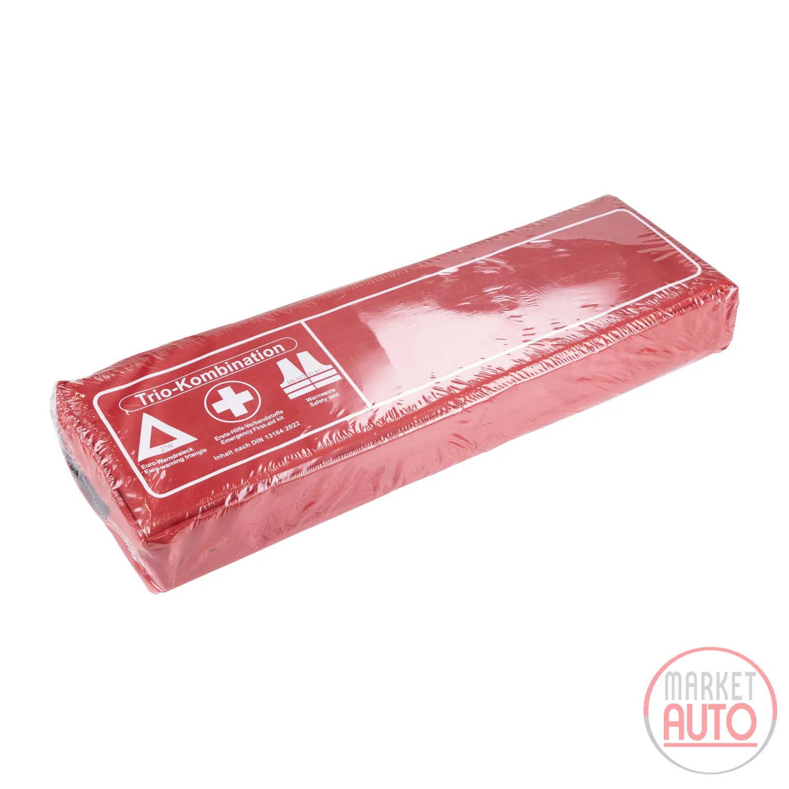 First aid kit combo trio set red with medical face masks