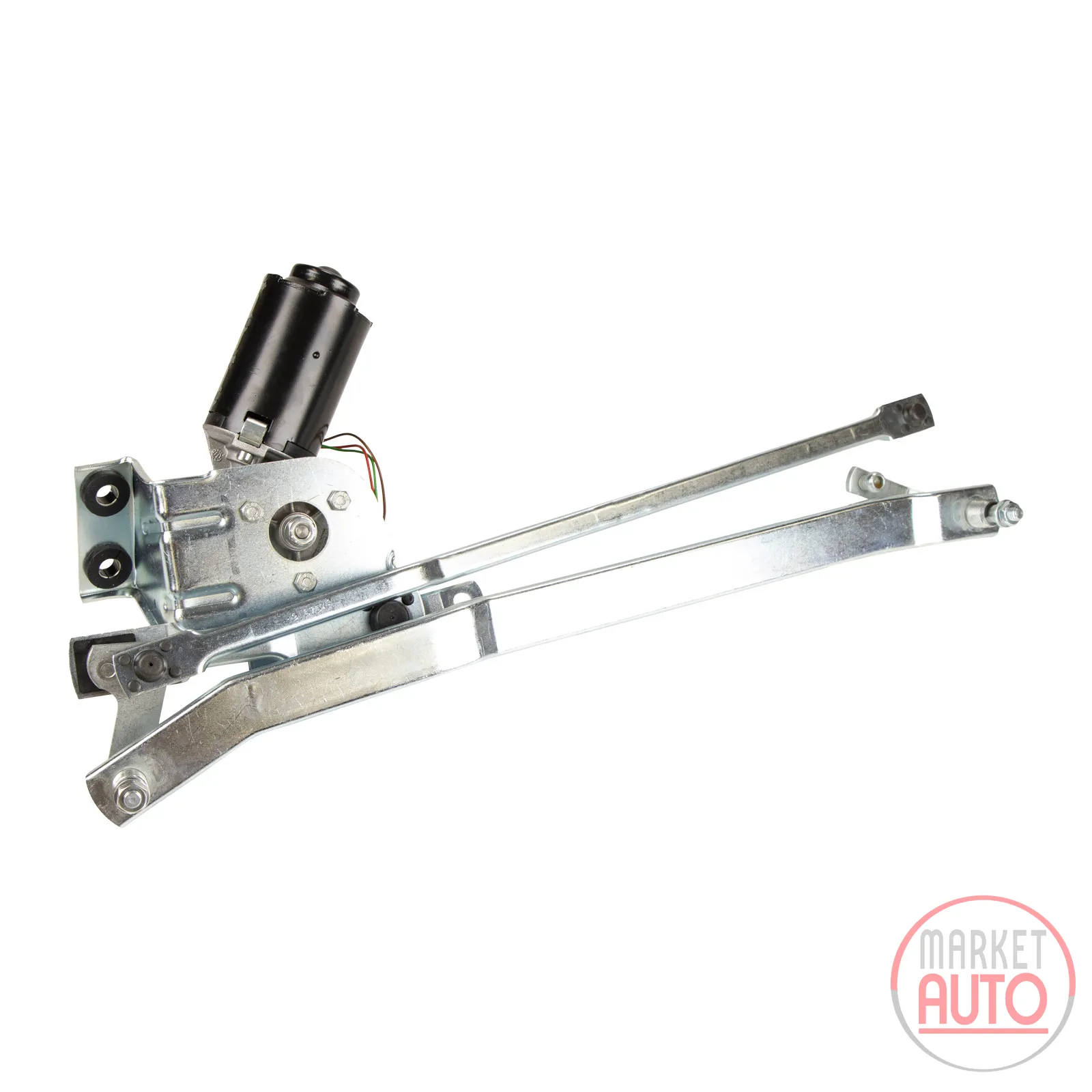 Front wiper linkage with motor