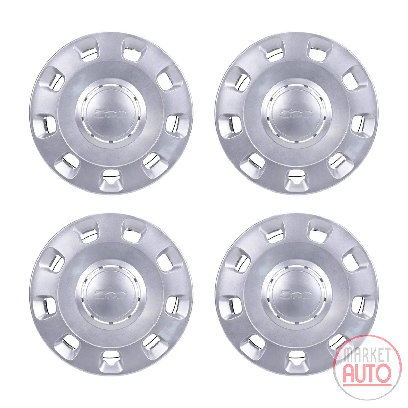 Hubcap set (4 pieces) 14 inch rim painted silver