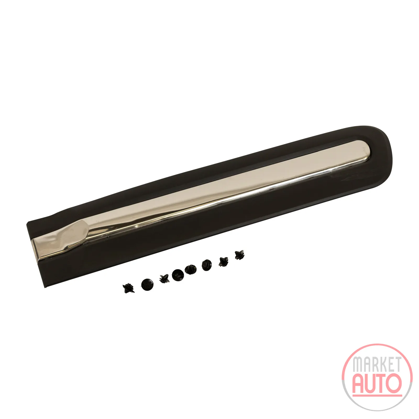 Decorative strip on the side of the rear left door