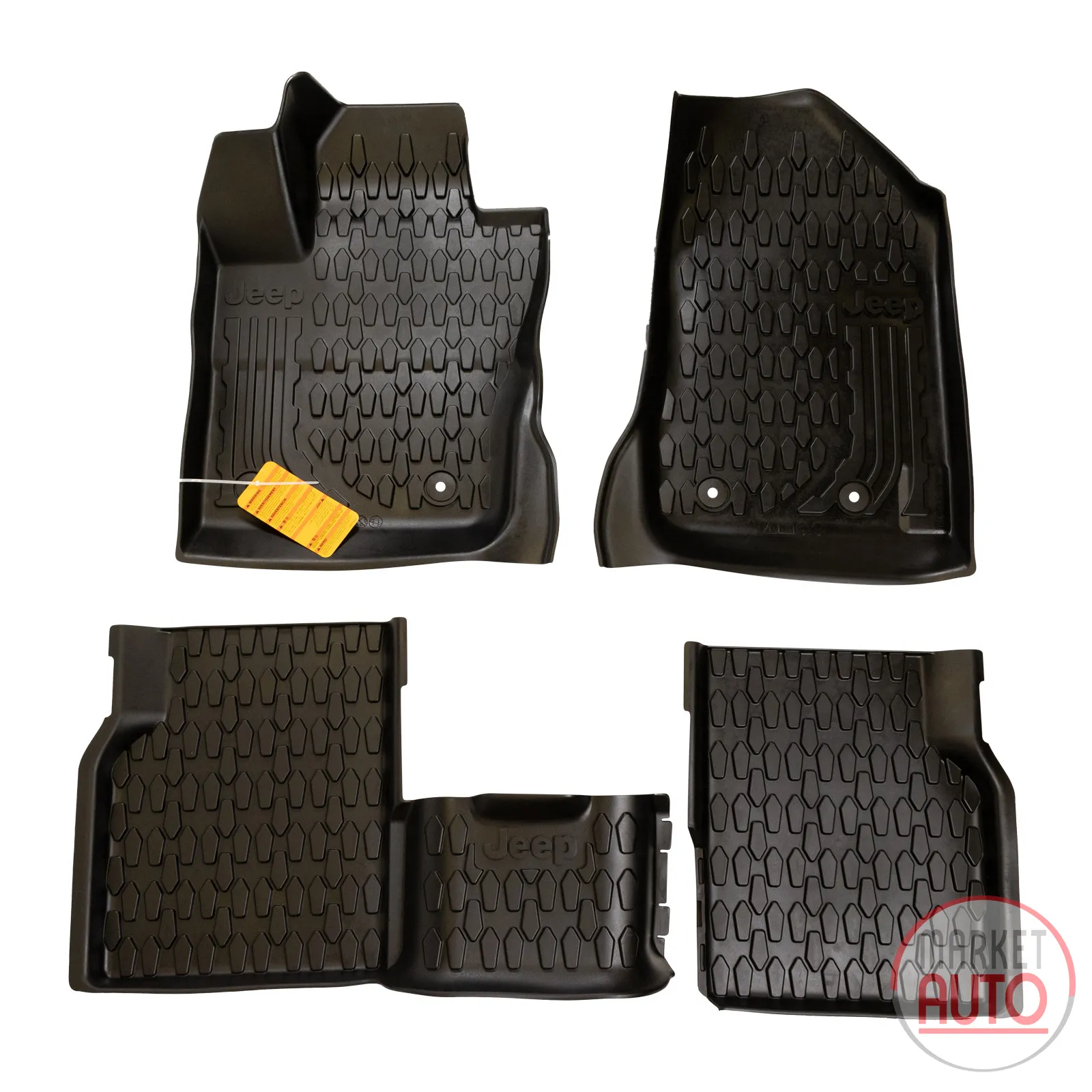 Rubber floor mats set of 3 black with Jeep logo