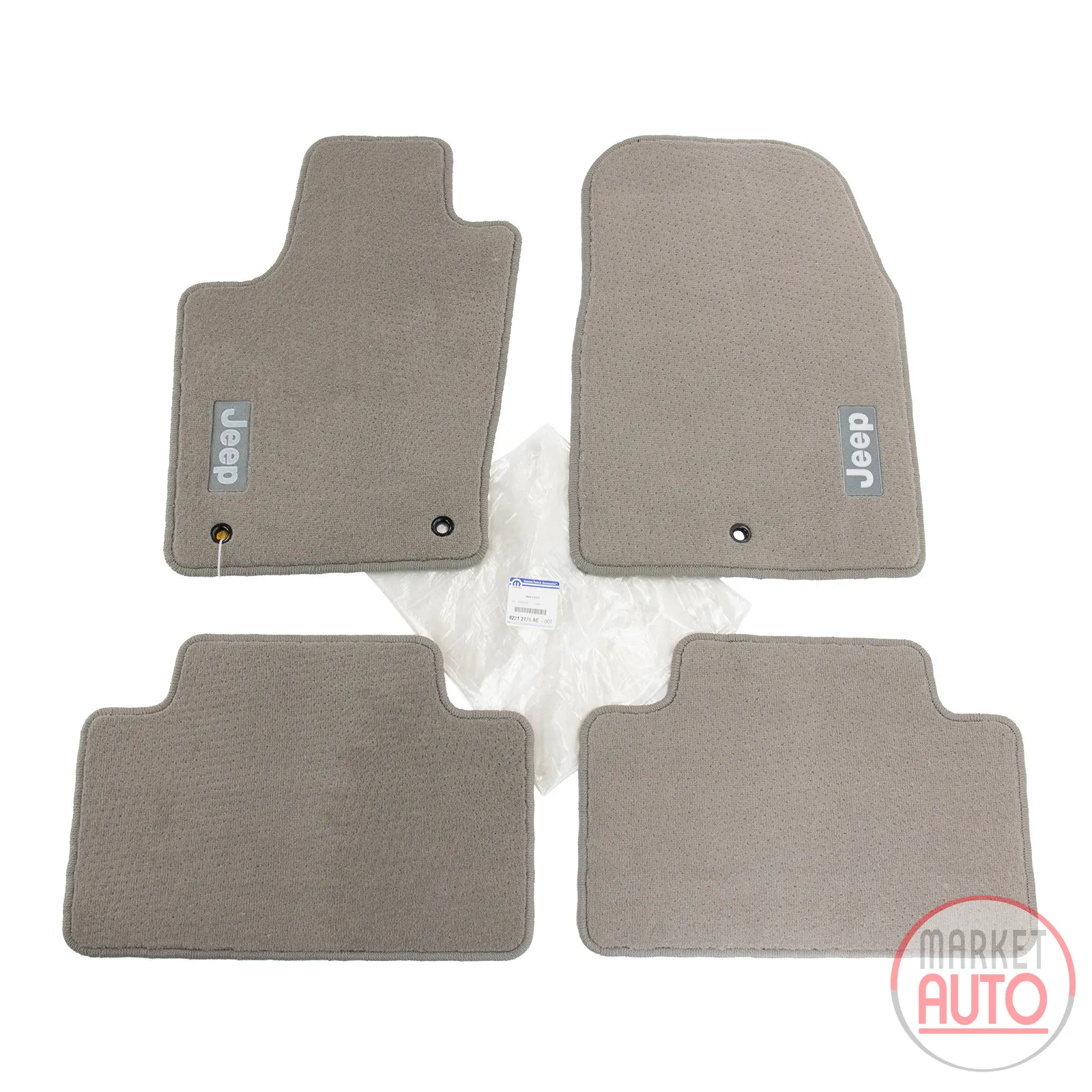 Floor mat set medium stone grey with Jeep logo set of 4
