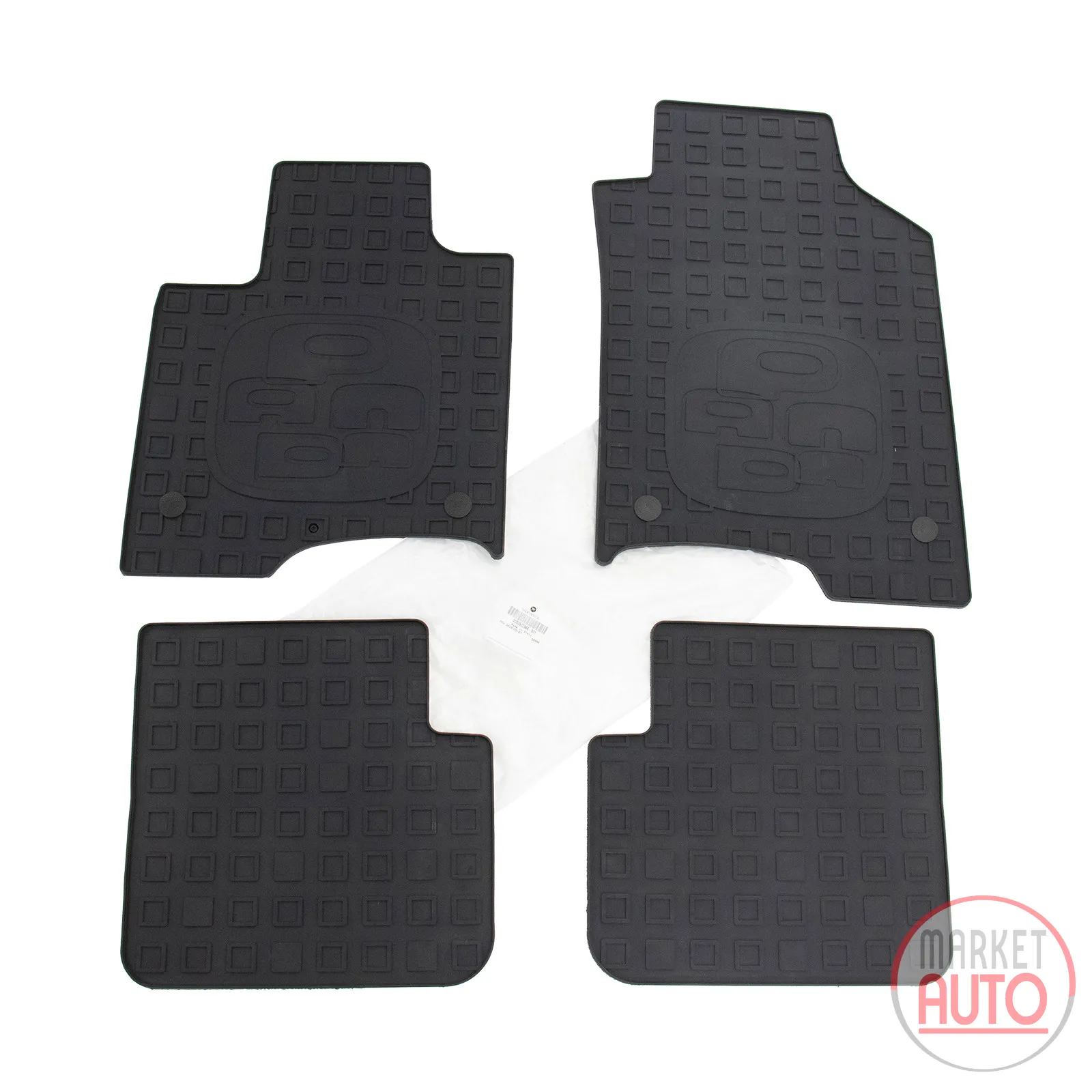 Rubber foot mat set with logo