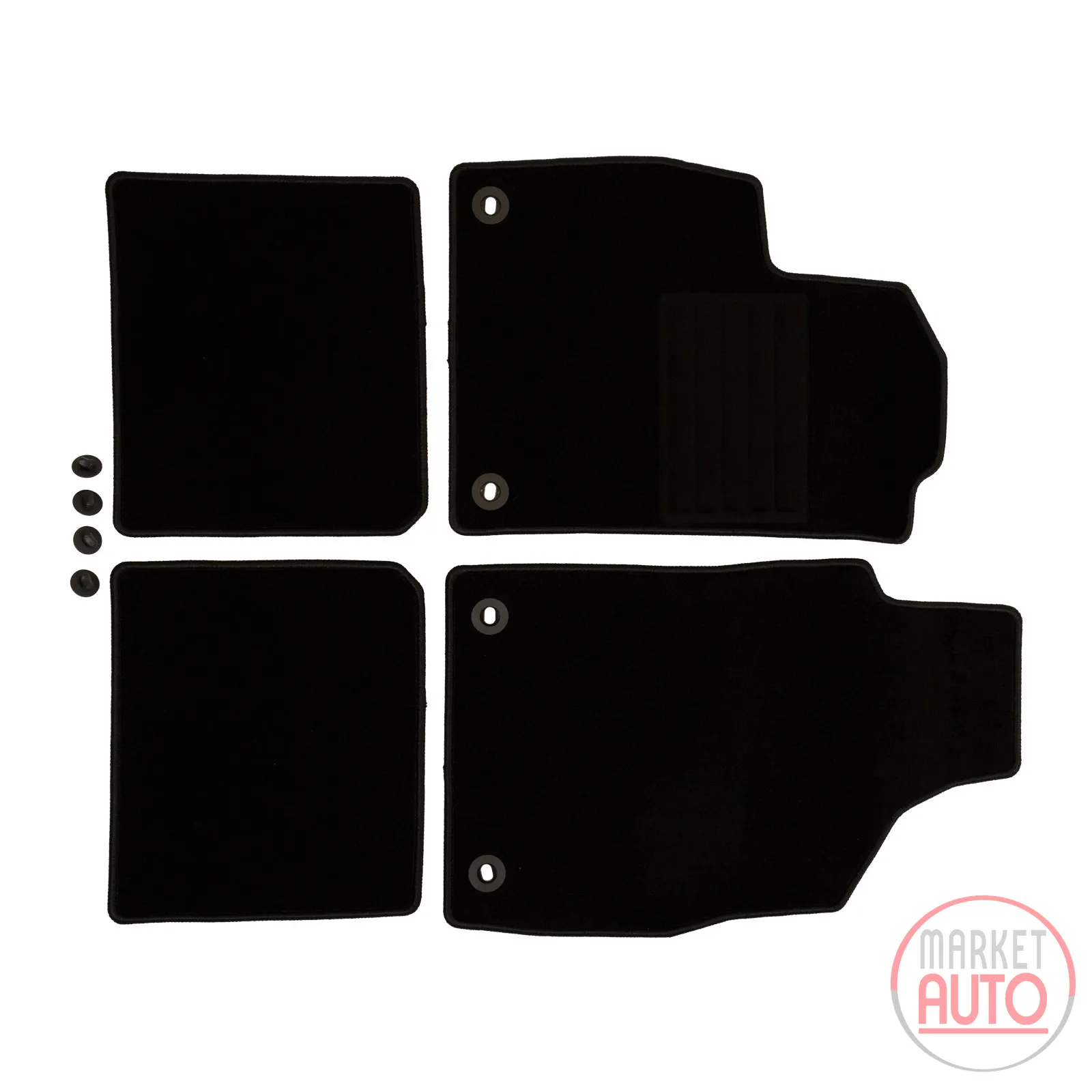 Foot mat set 4-piece black