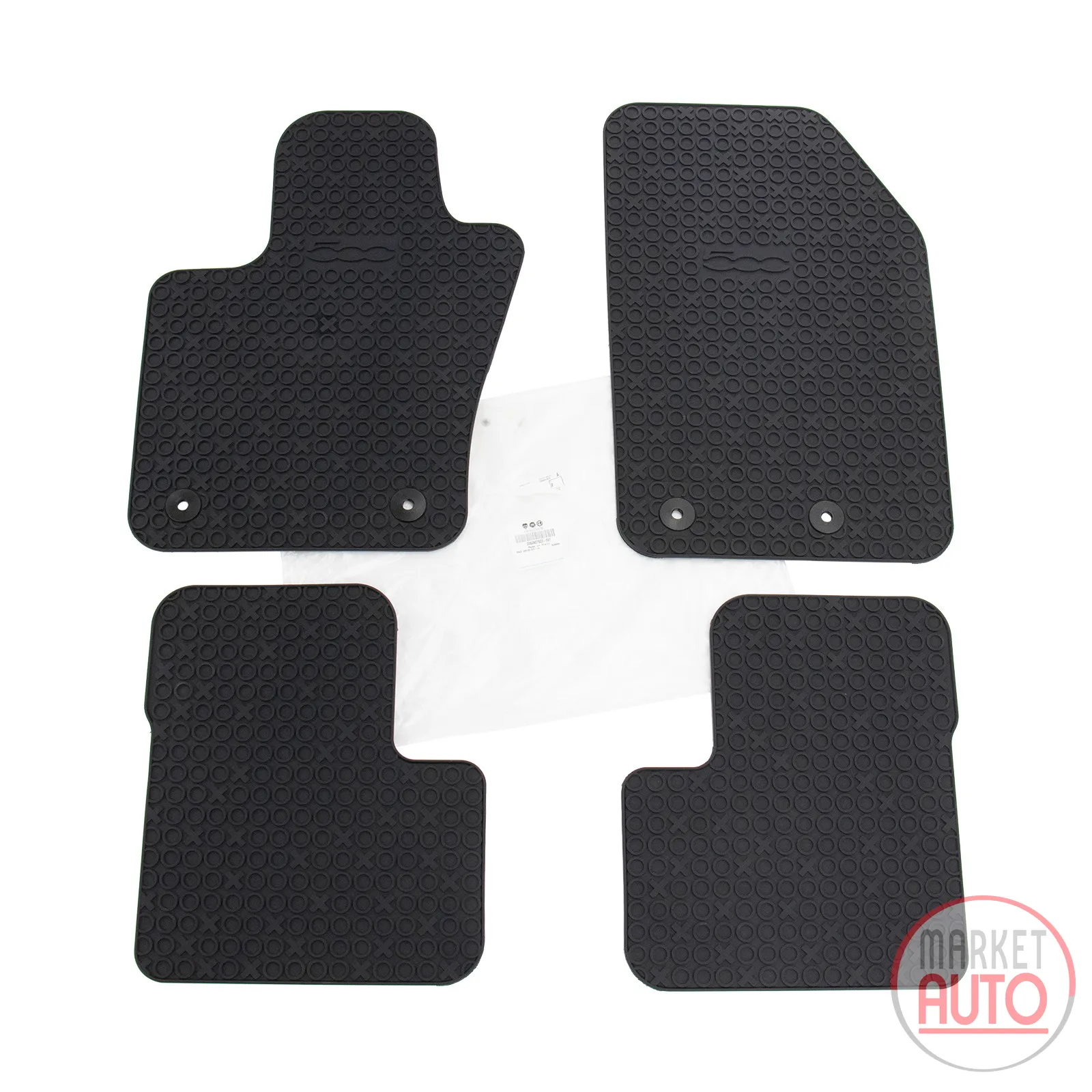 Foot mat set in black 4-piece