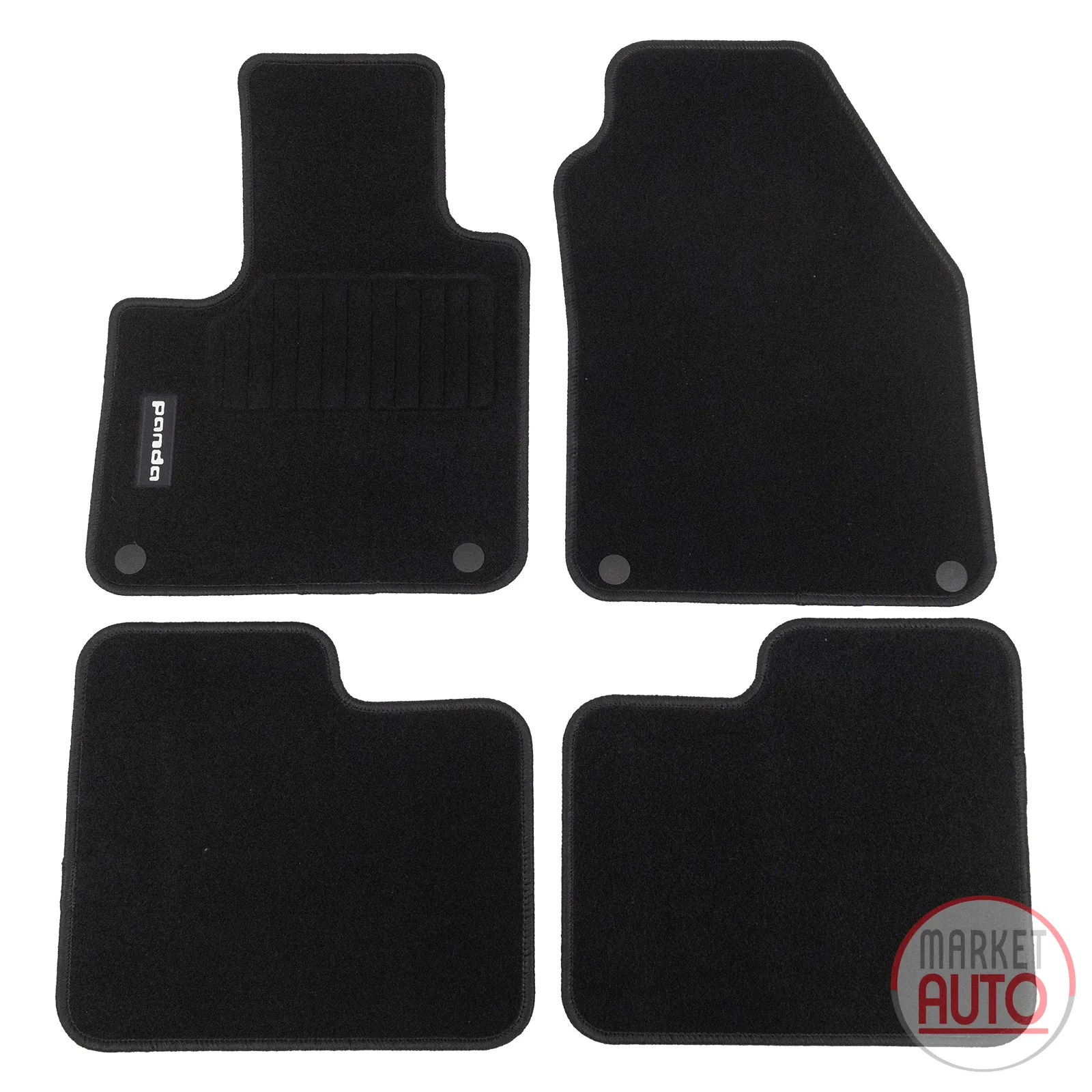 Foot mat set 4-piece velour black