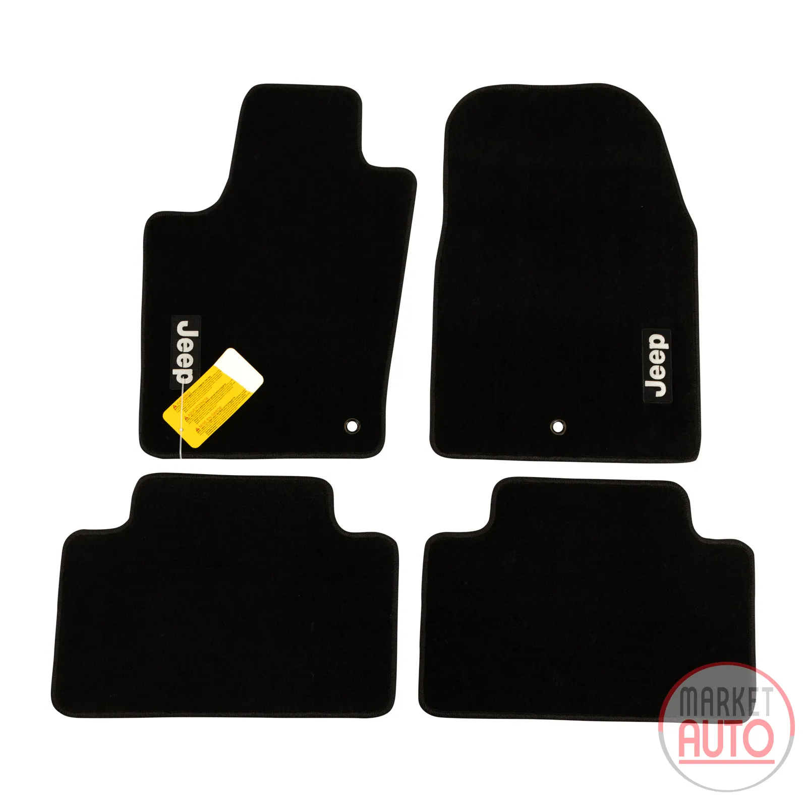 Foot mat set 4-piece velour black