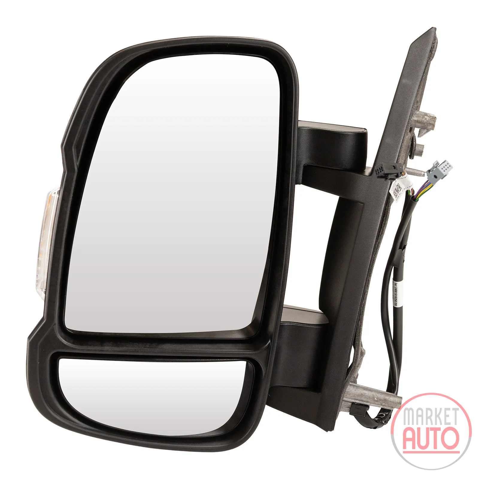 Left exterior mirror, short arm, electrically adjustable, heated, temp. sensor 1
