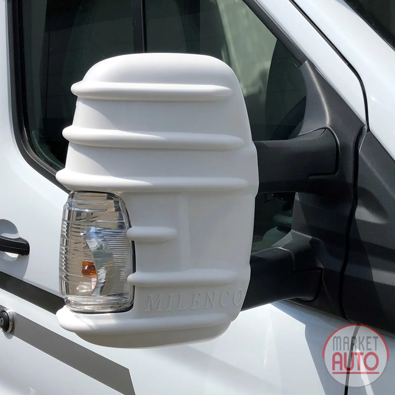 Set of Mirror Protector Protective Caps White