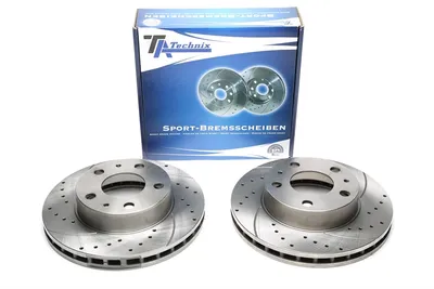 Disco de freno deportivo fijado eje delantero perforado + ranurado + ventilación interna Citroën · Fiat · Peugeot